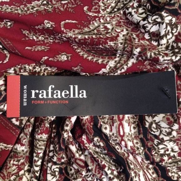 NWT Rafaella Textured Scoop Neck Blouse Sz 3X Burgundy Red Paisley - Picture 10 of 10